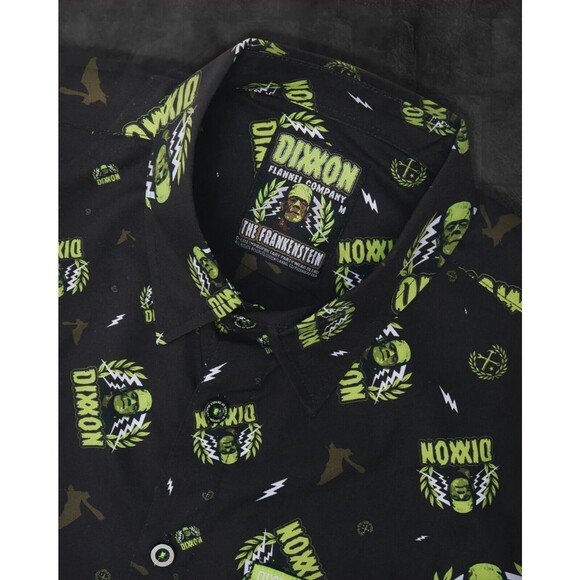 Dixxon Flannel "The Frankenstein" Horror Series Bamboo SS Party Shirt - Picture 1 of 2